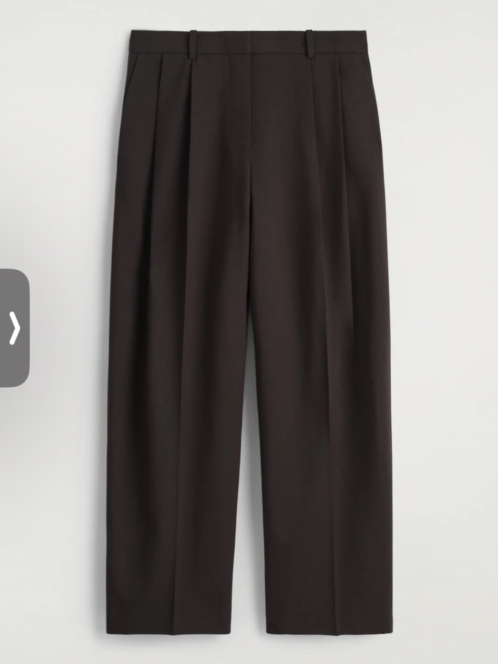 COS Wide-Leg Pleated Trousers Black US10